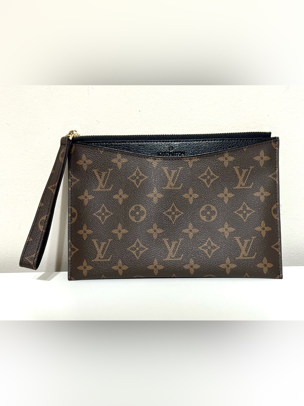 Louis Vuitton Monogram Canvas Wristlet / Clutch in Brown and Gold